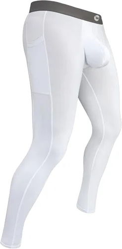 Vista 24 de RM Real Men Leggings de nailon para correr, tamaño de bolsa personalizada ABCD, cintura XS-5XL, pantalones de yoga, medias, capa base para clima