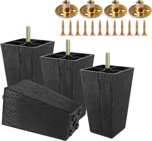Vista 15 de 4pcs patas cuadradas de plástico 2-1/2" con tuercas de placa, rosca M8-1.25