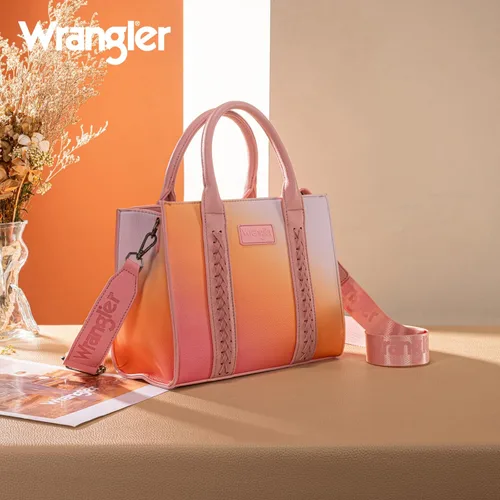 Vista 9 de Wrangler 2pcs Tote Bag Set Braided Rope Top Handle and Classic Tote