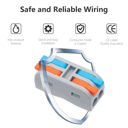 Vista 5 de 84 conectores de cable de palanca, 2 en 2 salidas rápidas y compactas, conector eléctrico para AWG24-12