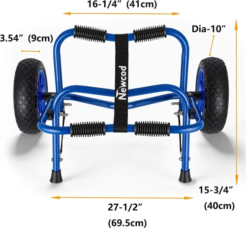 Vista 7 de Newcod Carrito de kayak, carrito de kayak para llevar kayak, canoa, tabla de remo SUP