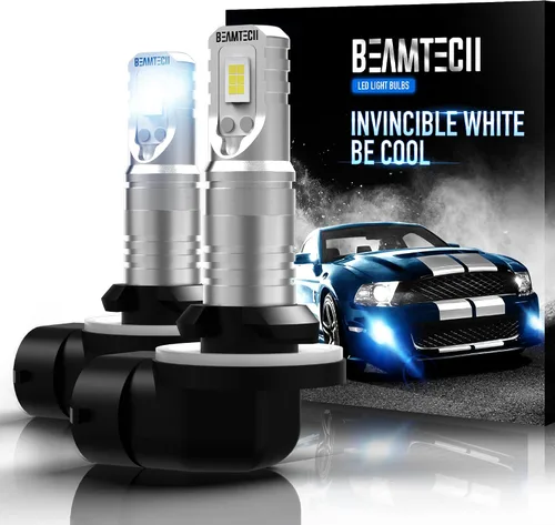 Vista 13 de BEAMTECH Bombilla LED antiniebla H1, tamaño mini 1:1, 16 chips mejorados, extremadamente brillante, 2800 lúmenes, 6500 K, xenón blanco