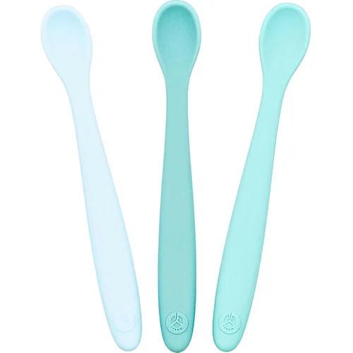 Vista 8 de WeeSprout Cucharas de silicona para bebé, utensilios de alimentación infantil de primera etapa con punta suave, utensilios de cocina flexibles
