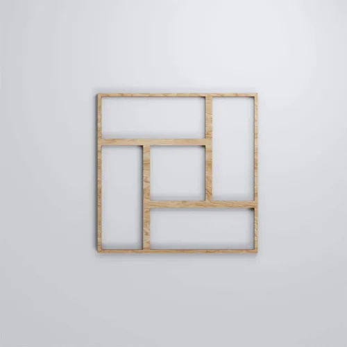 Vista 5 de 7 3/8"W X 7 3/8"H Extra Pequeña Sheffield Decorativos Paneles De Pared De Madera De Calado, Roble Rojo