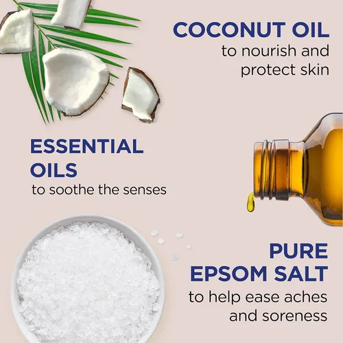 Vista 5 de Dr Teal's Remoja con sal de Epsom pura, nutre y protege con aceite de coco, 3 libras (paquete de 2)