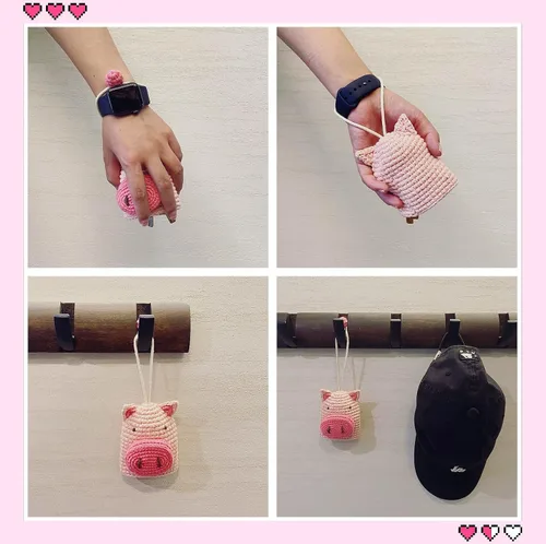 Vista 7 de ALFOCI Llavero de ganchillo para mujer y niña bonito regalo de animales llaveros Kawaii accesorios de decoración para llaves de coche 374 x 315 x 079