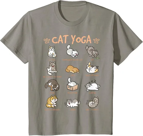 Vista 37 de Cat Yoga Poses Cats Practicing Mindfulness Meditación Kitten - Camiseta, Negro, S