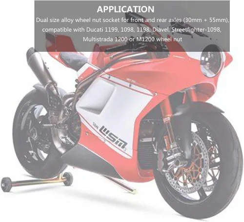 Vista 4 de Tuerca de rueda Ducati - Juego de enchufes de tuerca de eje de rueda delantera y trasera para motocicletas Ducati ATVs Super Bike 1098 1198 1199