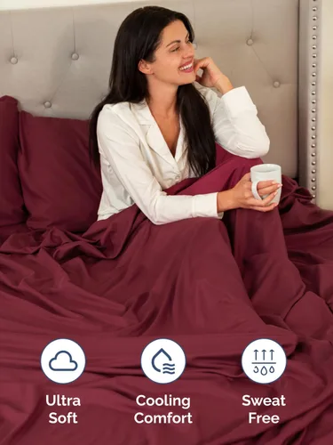 Vista 32 de Extra Deep Twin XL Sheet Set - 3 Piece College Dorm Room - White 01-Blanco