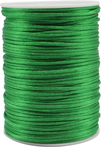 Vista 11 de Cordón de nailon negro de satén de 0.039 in x 109 yardas, cordón de seda satinada para pulseras, collares, fabricación de joyas, nudos chinos