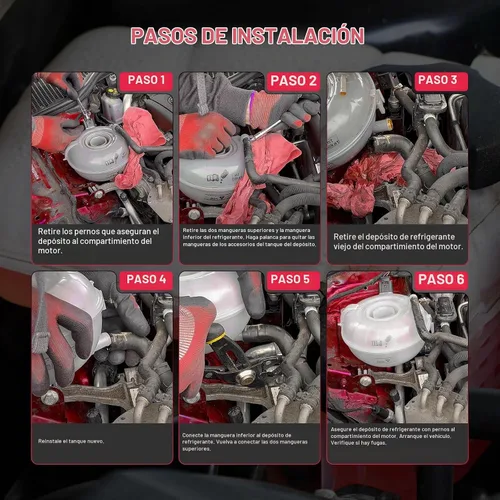 Vista 7 de BDFHYK Tanque de expansión de depósito de refrigerante con tapa para Ford Transit-150 2015-2019 Transit-250 2015-2019 Transit-350 2015-2019