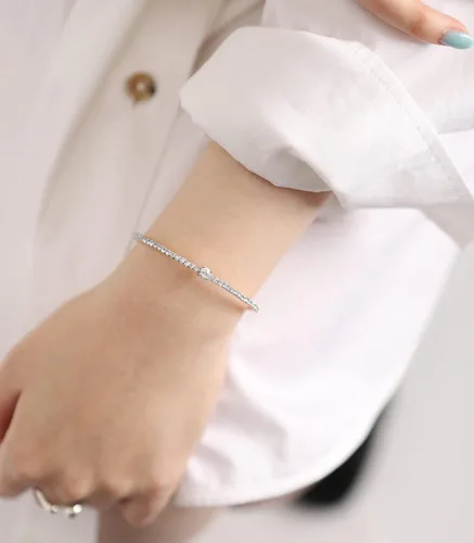 Vista 49 de OZEL - Pulseras para mujer, chapados en oro real de 18 quilates, pulseras de oro de cristal colorido para regalos