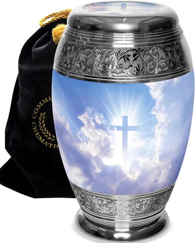 Vista 20 de Urna de cremación de cruz negra para cenizas hombre adulto – Urnas de cremación personalizadas para cenizas humanas, urnas decorativas para hombre
