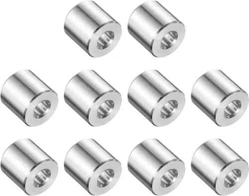 Vista 115 de uxcell 10 piezas de espaciador de acero inoxidable de 3/8" de diámetro interno x 3/4" de diámetro exterior x 1" de longitud, espaciador de rosca