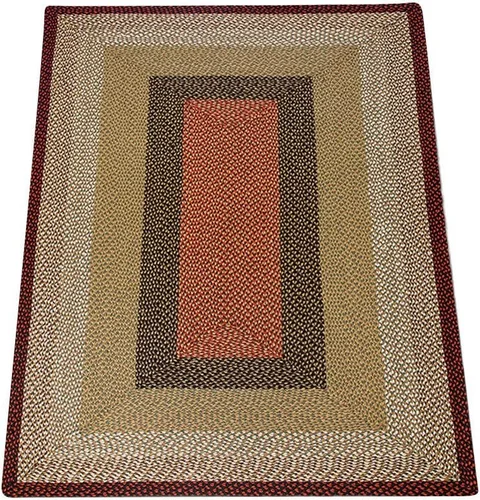 Vista 2 de Earth Rugs Alfombra rectangular, 2' x 6', Borgoña/Mostaza