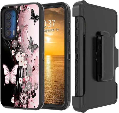 Vista 22 de Funda para Moto G Stylus 5G 2023 con funda de clip para cinturón y soporte, resistente de doble capa, resistente a prueba de golpes, para Motorola