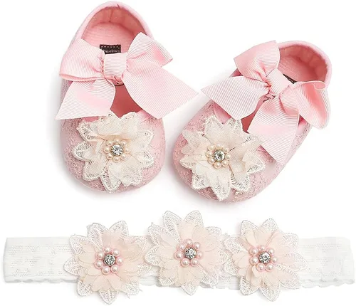 Vista 6 de QWZban Zapatos de bebé Mary Jane Flats antideslizantes con suela suave para bebés y niños pequeños, primeros caminantes, para fiestas, Navidad