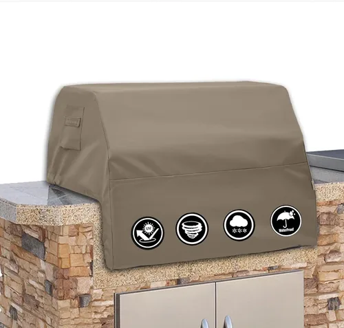 Vista 9 de Covers & All Cubierta de parrilla integrada para parrilla al aire libre – Resistente 12 oz impermeable cubierta de parrilla de barbacoa incorporada