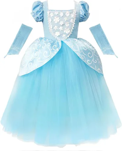 Vista 2 de Girls Princess Dress Fancy Costume Role Play Ball Gown Halloween Party Dress up