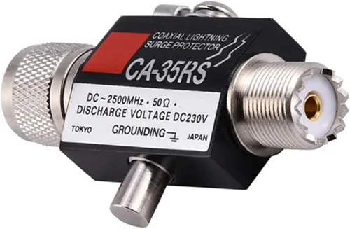 Vista 6 de Zerone Protector coaxial, pararrayos protector coaxial CA-35RS protector coaxial pararrayos macho a hembra UHF Conector