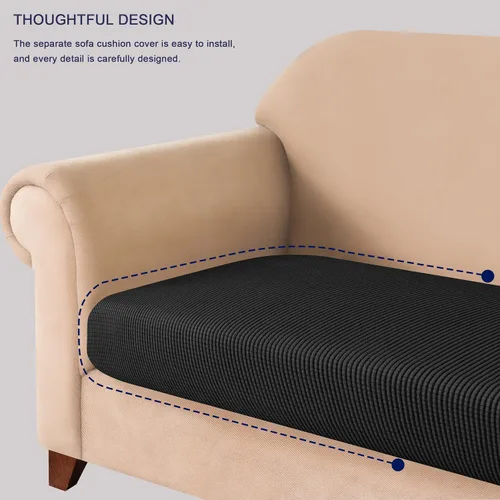 Vista 3 de subrtex Funda de Cojín Elástica Suave para Asiento de Sofá Funda Deslizable de Spandex para Silla y Sofá Adecuada para 1-2-3 Plazas Reemplazo