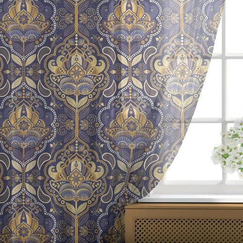 Vista 16 de Ambesonne Cortinas de tul Eiffel con bolsillo para barra, globos retro de corazón de café, remolinos de hito francés, cortina transparente