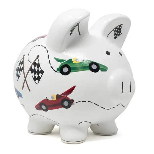 Vista 18 de Child to Cherish Cerdito de cerámica para niños, avión de papel