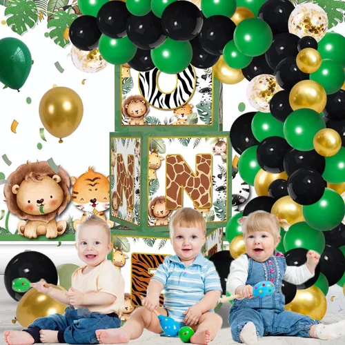 Vista 4 de Arco de guirnalda de globos de color verde oscuro, negro y dorado, globos verde esmeralda, globos de confeti dorado metálico, globos de fútbol