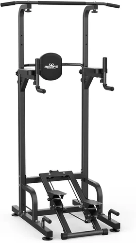 Vista 9 de RELIFE REBUILD YOUR LIFE Power Tower Estación de Barra de Dominadas Estación de Fondos para Gimnasio en Casa Entrenamiento de Fuerza Equipo