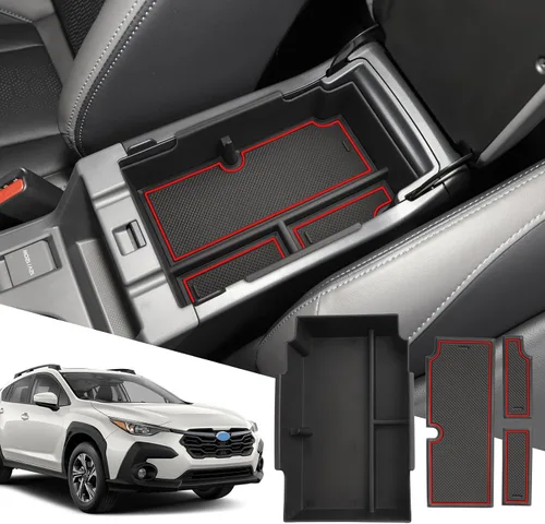 Vista 9 de SXCY 2 unidades para Subaru Crosstrek/Impreza 2024-2026 Organizador de consola central [bandeja para reposabrazos + bandeja de consola frontal]