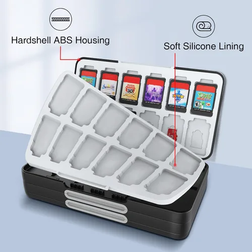 Vista 4 de HEIYING Game Card Case for Nintendo Switch and Switch OLED,Customized Pattern Nintendo Switch Lite Game Card Case with 72 Game Card Slots and 24