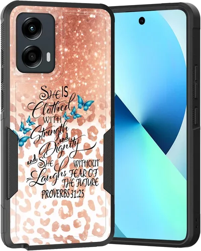 Vista 47 de para Moto G Play 4G 2024, funda de dos capas híbrida resistente y a prueba de golpes, PC duro + silicona suave protectora para Motorola Moto G Play