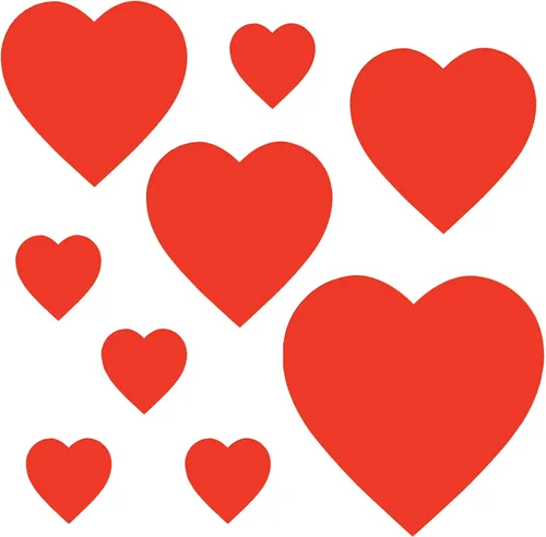 Vista 5 de Beistle Recortes de corazón rojo impreso, paquete de 48 decoraciones de papel de cartulina de doble cara para el día de San Valentín, eventos