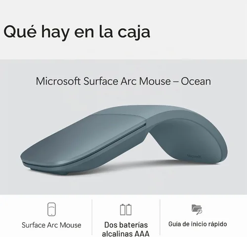 Vista 10 de Ratón Microsoft Surface Arc Bluetooth, ultradelgado y ligero, se aplana para mayor portabilidad, panel de desplazamiento completo, compatible