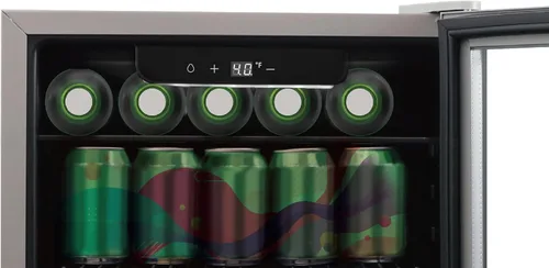 Vista 11 de Frigidaire EFMIS9O00, refrigerador de bebidas con puerta de vidrio, mini refrigerador compacto con control digital de temperatura que se adapta a 88