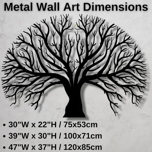 Vista 4 de Decoración de pared de metal, arte de pared de metal, arte de pared del árbol de la vida, decoración de pared de árbol genealógico, decoración