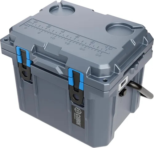 Vista 11 de Cubix Outdoors, Enfriador personal rotomoldeado QuadraX 10QT, hielera dura aislante portátil, retención de frío de 3 días, portaviandas Gris granito