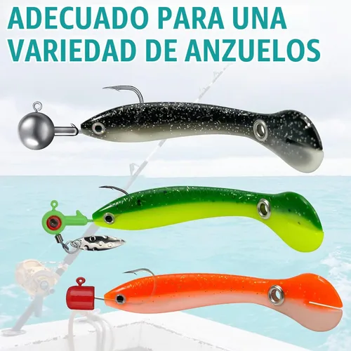 Vista 8 de Soft Bionic - Señuelo de pesca – 10 cebo de natación de plástico suave para lubina, agua dulce y agua salada