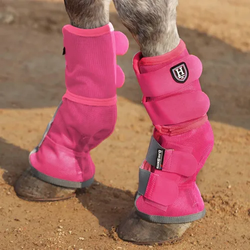 Vista 10 de Harrison Howard Botas para moscas de caballo, ajuste contorneado, protectores de piernas, botas de malla densa con ventilación cómoda y protección