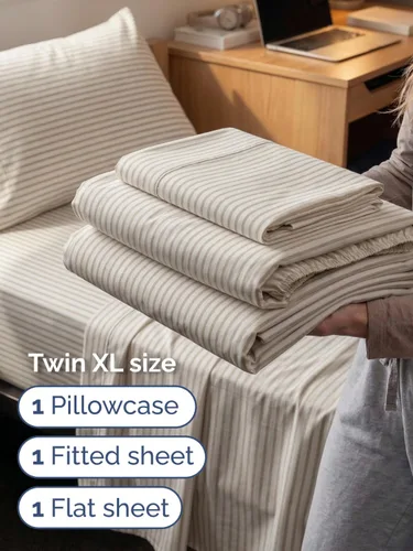 Vista 399 de Extra Deep Twin XL Sheet Set - 3 Piece College Dorm Room - White 01-Blanco