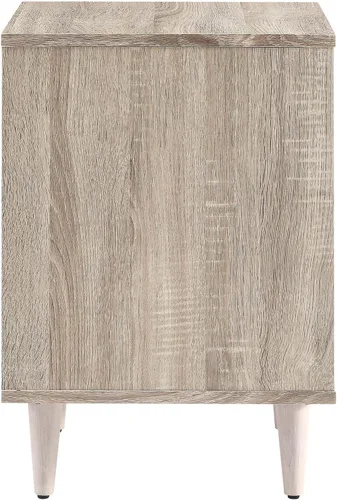 Vista 4 de Modway MOD-7080-OAK-WHI Vespera - Mesita de noche con 2 cajones, color blanco roble Roble blanco.