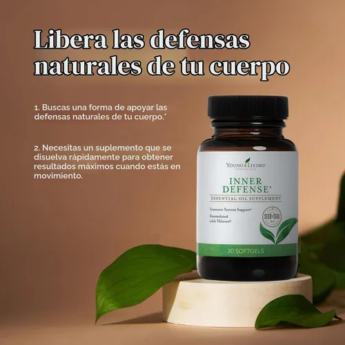 Vista 3 de Inner Defense de Young Living - 30 cápsulas blandas: desbloquea el poder de los potentes aceites esenciales - Orégano, tomillo, citronela y ladrones