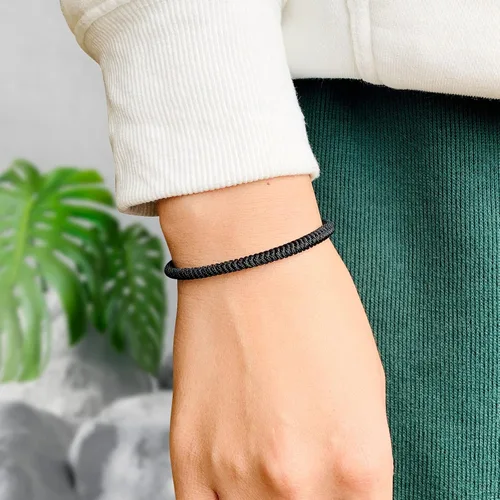 Vista 36 de Pulseras tibetanas hechas a mano con cuerda roja para él y ella, pulsera de la amistad, pulsera de la amistad, hilo negro y rojo para protección