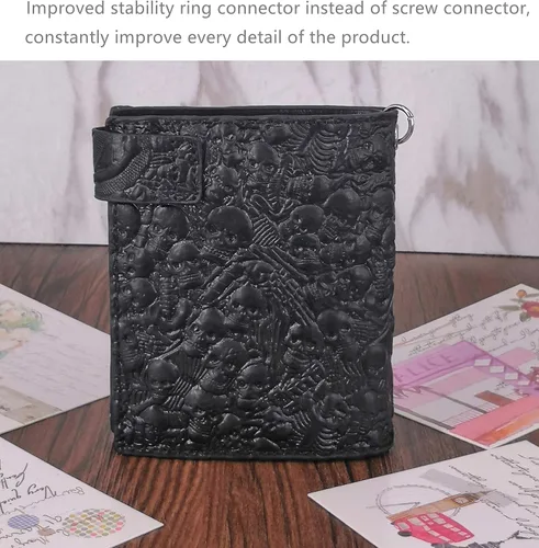 Vista 5 de ABC STORY Cartera unisex con diseño de calavera gótica punk con cadena de camionero plegable