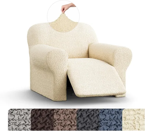 Vista 17 de PAULATO BY GA.I.CO. Mille Righe Collection funda para sofá reclinable, funda de tela de poliéster suave, 1 pieza, elástica, ajustable, protección