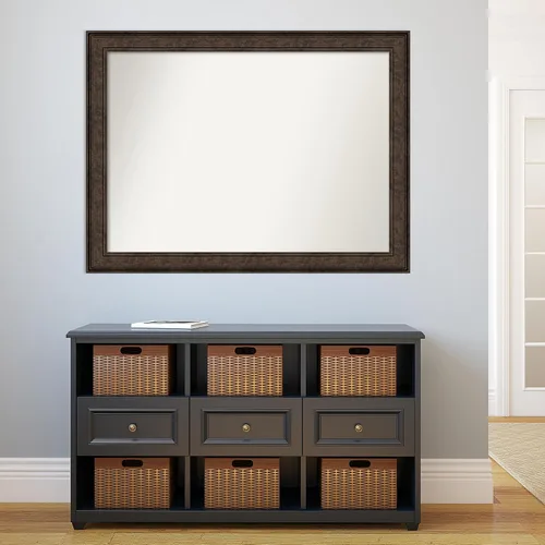 Vista 1070 de Amanti Art Espejo de pared personalizado no biselado (25 x 25 pulgadas), marco de bronce acentuado, varios tamaños personalizados, espejo de baño