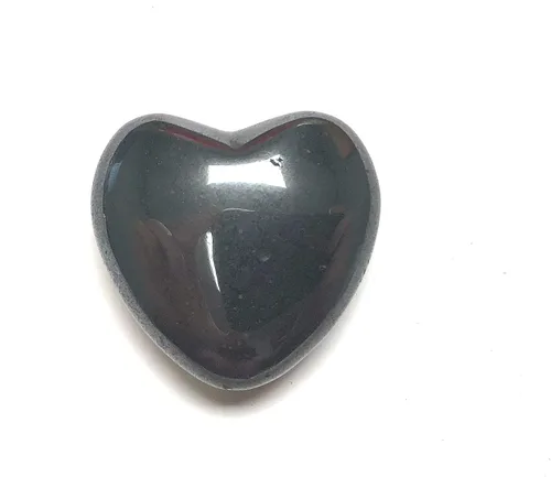 Vista 5 de Amatista 30MM pulido Worry Stone Puff Heart and Velvet Pouch