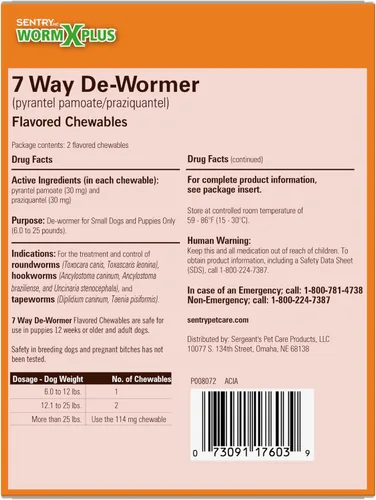 Vista 2 de Worm X Plus - Desparasitante masticable de 7 vías para perros - Tabletas para perros pequeños y cachorros (6-25 libras)