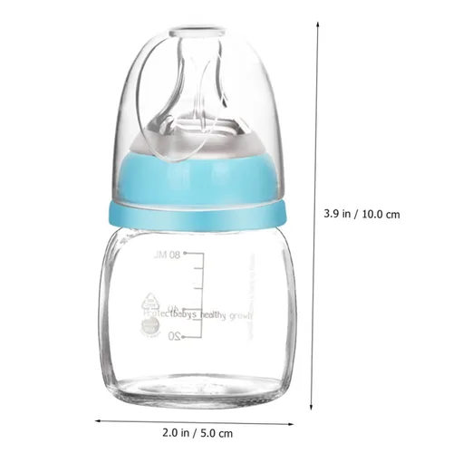 Vista 2 de Botella pequeña portátil de lactancia para recién nacidos, diseño antiflatulencia, alimentador ligero de jugo y leche