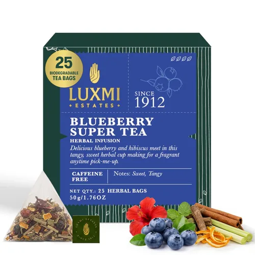 Vista 13 de Luxmi Estates African Rose - Té de rosa orgánico de hibisco (25 bolsas de té), sin cafeína, para desintoxicación, limpieza y digestión, con té